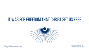 It was for freedom that Christ set us free