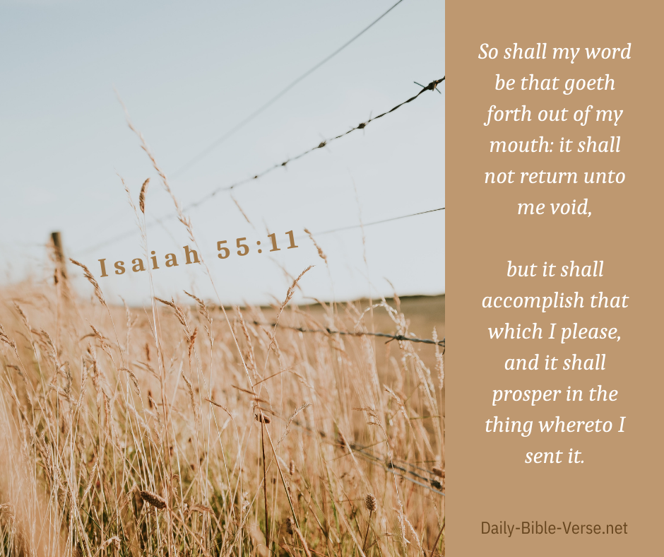 So shall My word be that goes forth from My mouth; It shall not return to Me void, But it shall accomplish what I please, And it shall prosper in the thing for which I sent it.