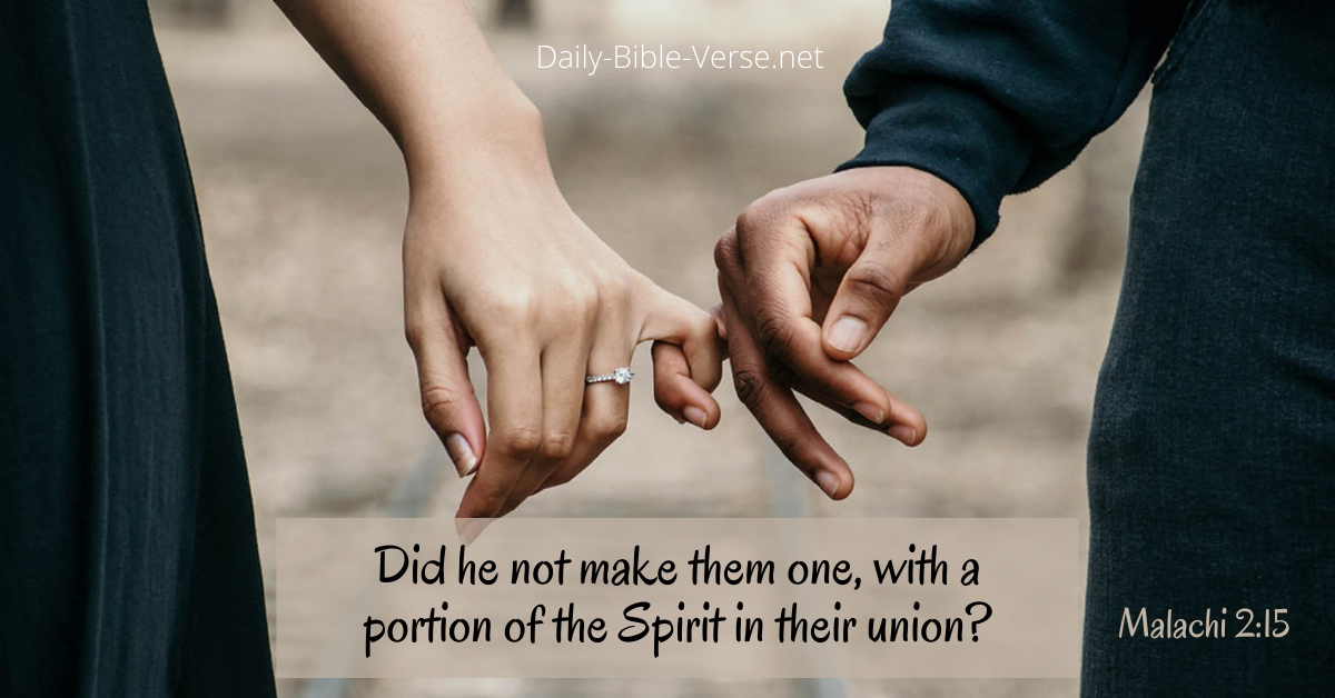Did he not make them one, with a portion of the Spirit in their union?