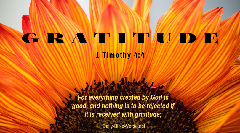 For everything created by God is good, and nothing is to be rejected if it is received with gratitude;