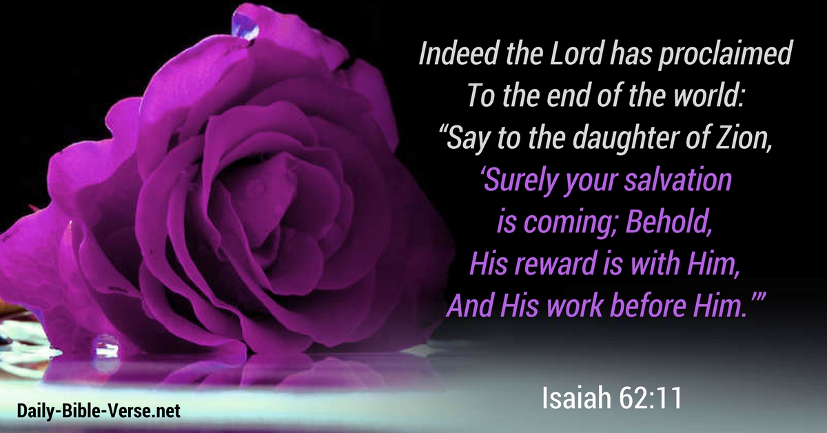 Daily Bible Verse Salvation Isaiah 62 11 NKJV 