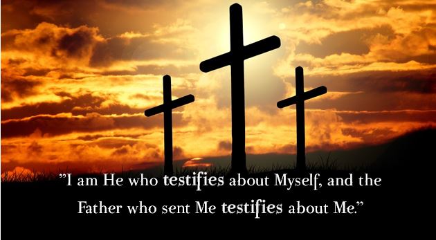 I am He who testifies about Myself, and the Father who sent Me testifies about Me.