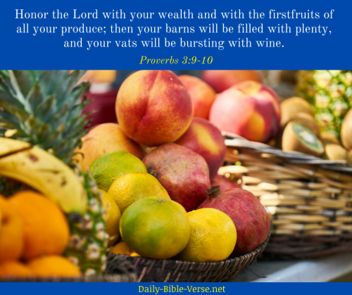 Honor the Lord with your wealth and with the firstfruits of all your produce; 10 then your barns will be filled with plenty, and your vats will be bursting with wine.