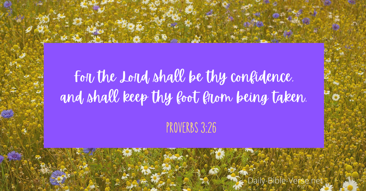 For the Lord shall be thy confidence, and shall keep thy foot from being taken.